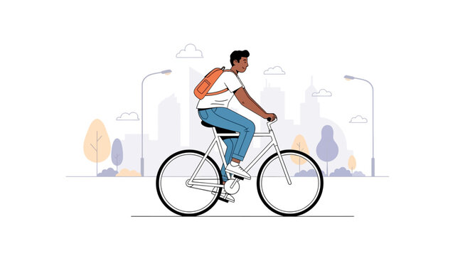Man Riding a Bicycle.