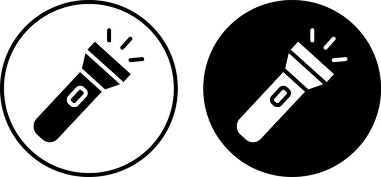 Flashlight icon set vector illustration of a torch light symbol