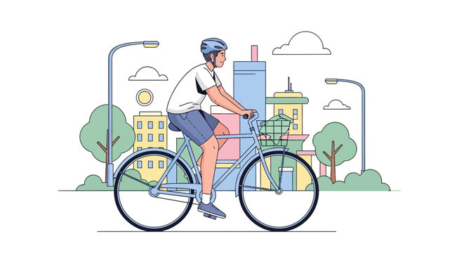 Man Riding a Bicycle.