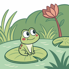 Fototapeta premium frog in the pond