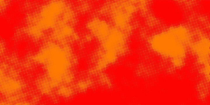 Retro comic vector backdrop with orange halftone textures and dynamic gradient density patterns  ideal for flyers  brochures  and summer-themed branding.