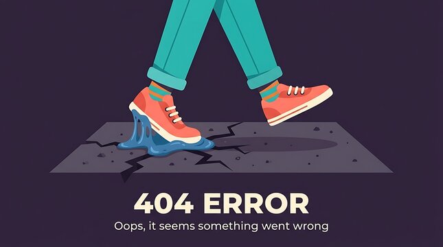 404 Error Page - Oops, something went wrong concept