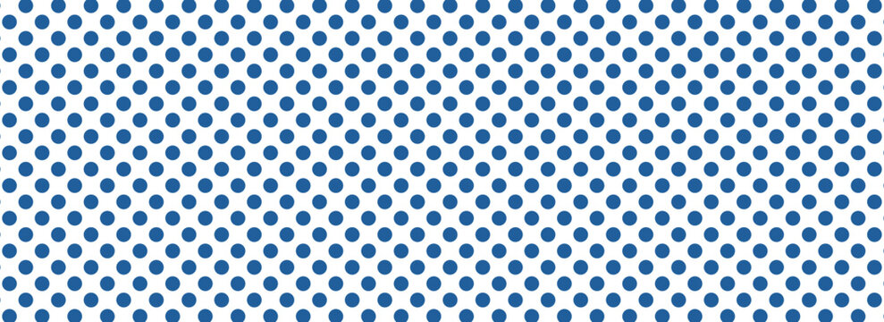 Seamless pattern of blue polka dots with transparent background