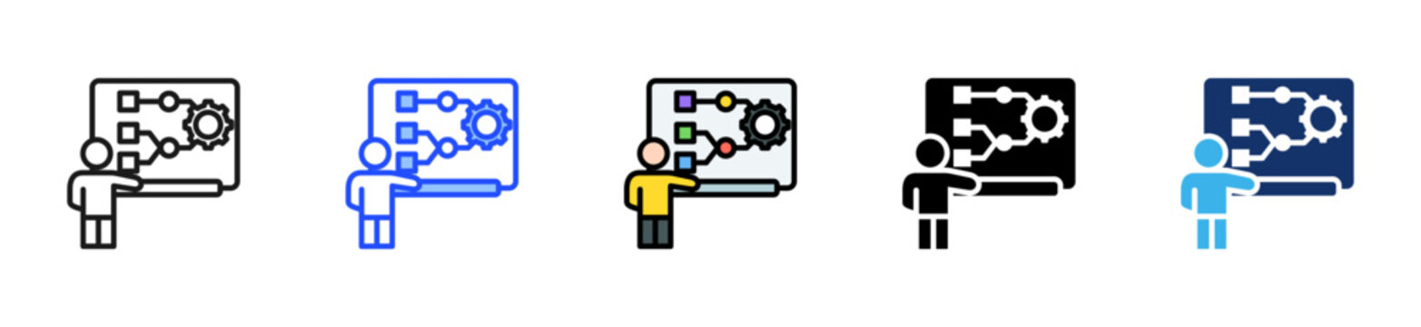 Process Mapping Flat Icon Style