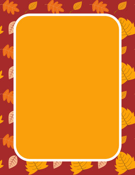 Autumn leaf octagon badge banner with editable blank area for fall discount announcement and seasonal ecommerce flyer, flat vector illustration.