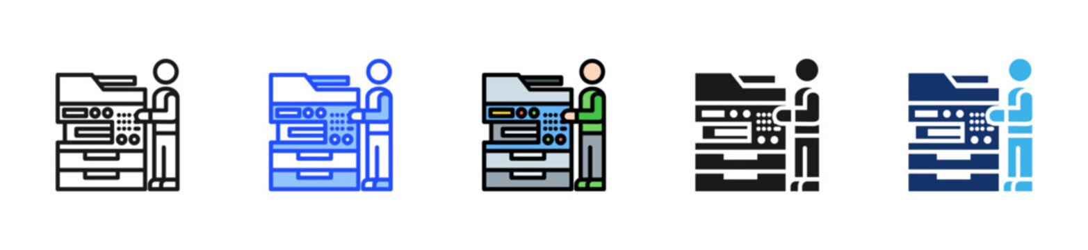 Printer Use Icon Collection With Multiple Styles