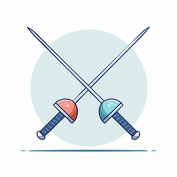 Two Crossed Fencing Swords