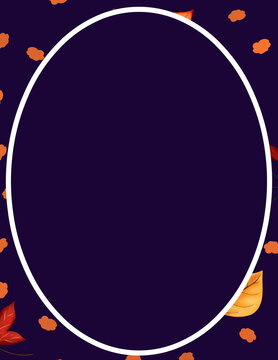 Seasonal autumn leaf pennant banner with blank center for fall sale offer and promotional ecommerce flyer design, flat vector illustration.