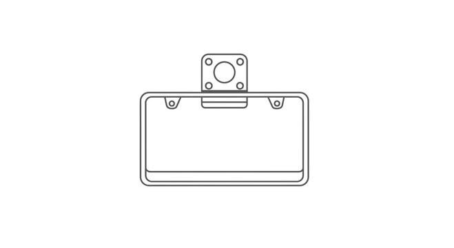 License Plate Frame with Backup Camera Icon - Vector Illustration