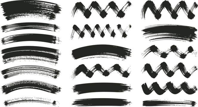 Set of black and white vintage vector icon collection of ribbons banners labels scrolls frames flags and decorative symbols