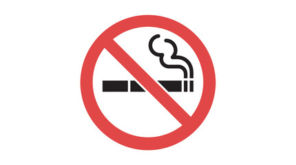 No smoking pictogram with cigarette and smoke red circle silhouette © MDAbdul