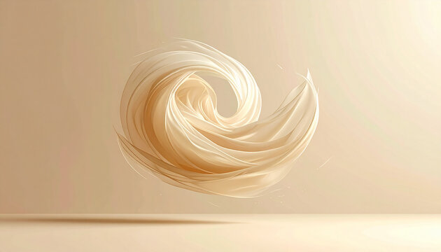 Abstract swirling brush strokes in beige colors