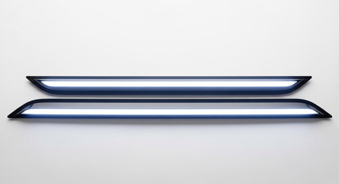 Two metallic silver bars with rounded edges on a white background.