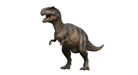 Tyrannosaurus Rex Dinosaur Roaring on White Background. © Lili