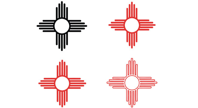 New Mexico Zia Sun Symbol Icons