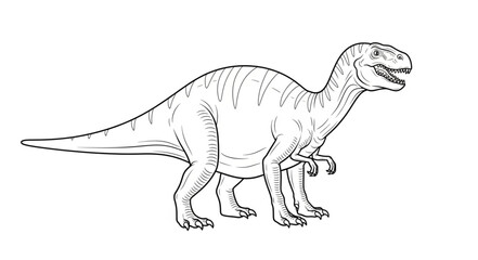 Tyrannosaurus Rex Dinosaur Illustration Black and White. © Jefri