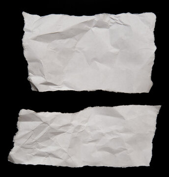 Two ripped wrinkled paper