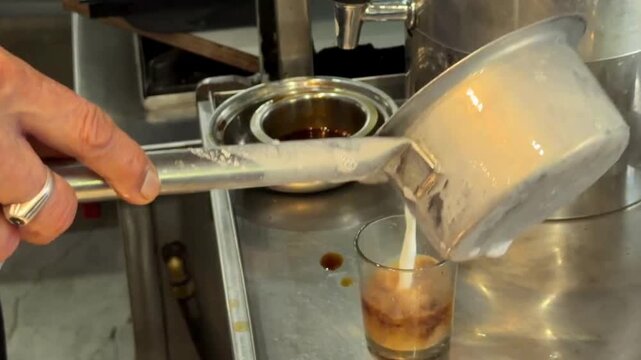 Making filter coffee South Indian