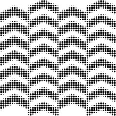Geometric Wavy Scale Halftone Pattern Black and White Retro Fluid Line Background © Fadly_2709