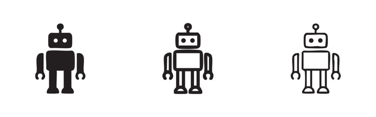 Naklejka premium Robot icon set. Artificial intelligence and technology symbol.
