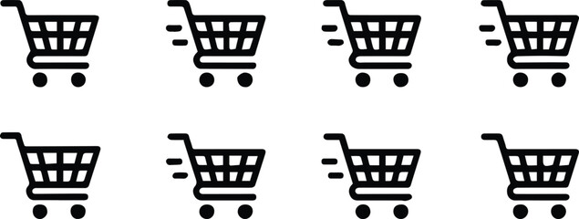 shopping cart icon pattern with repeating outline trolleys for e-commerce ui and marketing © AIcon Star