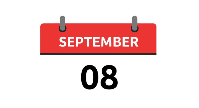 September 8th Calendar Date Icon