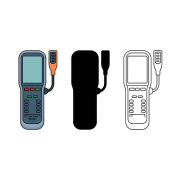Multimeter tools with leads and black silhouette isolated on transparent background