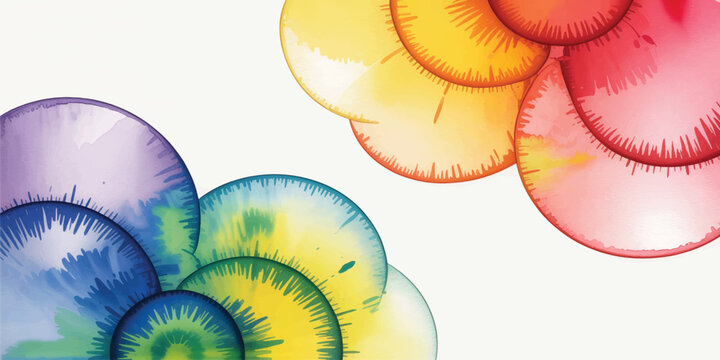Abstract colorful spiral shell background with vibrant circles and seashell pattern