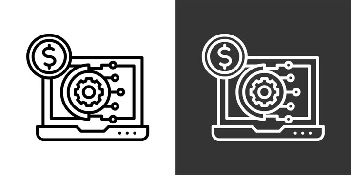 Business Technology Black And White Icon Set Collection Pack Vector Illustration