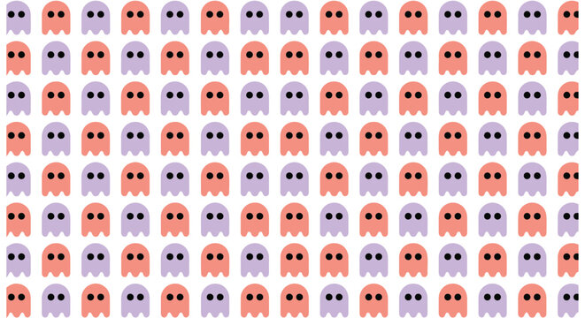 Ghost Pattern With Rounded Shapes A Repeating Vector Illustration