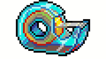 Fototapeta premium Pixel Art Illustration of a Shiny Tape Dispenser.