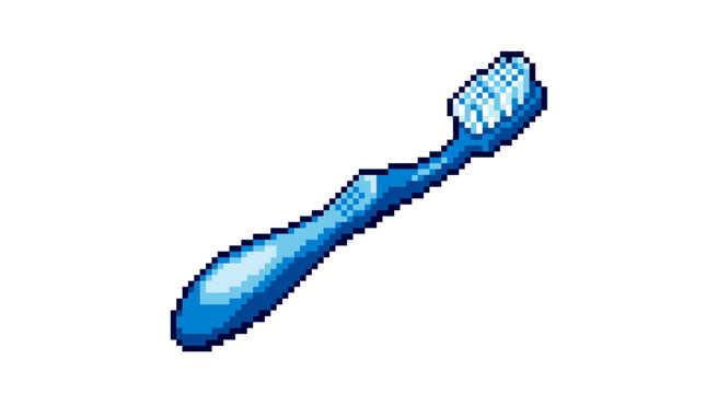 Blue Toothbrush Isolated on White Background for Oral Hygiene.