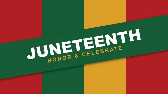 Juneteenth celebration pan-african colors freedom background loop.