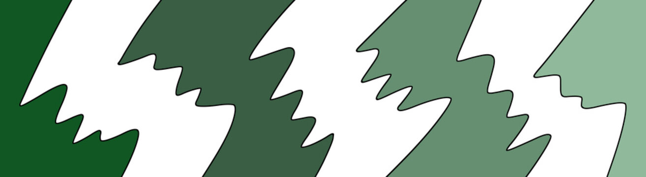 Abstract background with zigzag lightning shapes in shades of green and white color, creative modern pattern design.