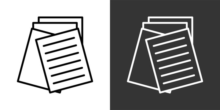 Paper Black And White Icon Set Collection Pack Vector Illustration