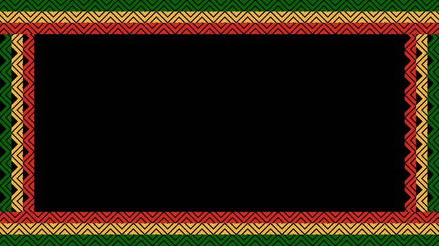 Portuguese traditional geometric pattern red green gold heritage background loop.