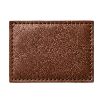 Blank brown leather jeans patch mockup