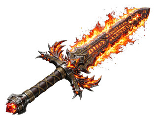 Obraz premium Burning Dragon Head with Fiery Flames and Smoke Isolated on Transparent Background