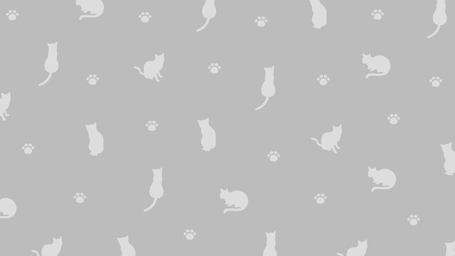 猫 シンプル パターン シルエット 動物 配信 サムネイル バナー デザイン 背景 イラスト 
