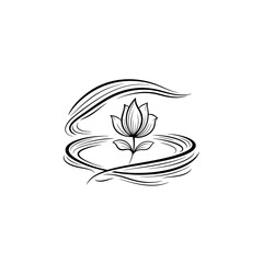 Fototapeta premium Elegant floral design element, minimalist botanical illustration