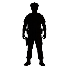 Obraz premium Silhouette of a Person Standing Isolated on Transparent Background