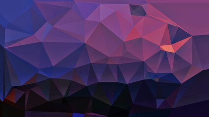 Fototapeta premium Poly geometric landscape featuring blue and purple gradients, faceted polygon mountains, modern digital art background wallpaper design