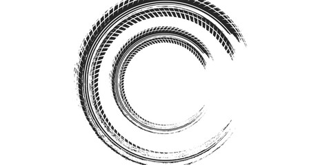Black tire tread marks, wheel texture, tire marks - auto racing, motocross, drift, rally, off-road, and more. modern © Hendra