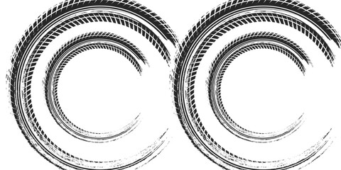 Black tire tread marks, wheel texture, tire marks - auto racing, motocross, drift, rally, off-road, and more. modern © Hendra