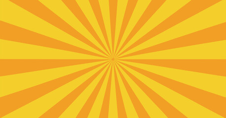 Sunburst Background with Bursting Sun Rays, Radial Sunset Beams, Retro Radiating Strips, Sun Ray Streak Lines Vector Illustration. © Ayat0002