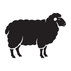 Sheep silhouette vector icon of a farm animal for agriculture and livestock branding © Zulfa