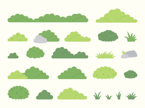 A collection of bush sauces in various shapes. Simple and cute vector illustration.