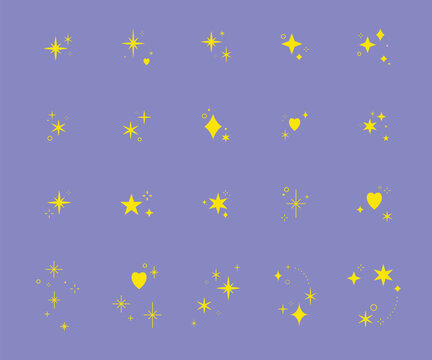 A collection of various glitter designs.