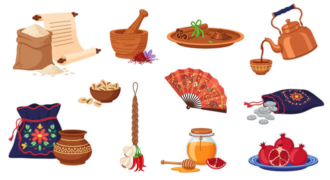 Collection of Traditional Middle Eastern Kitchen Items and Decorations
