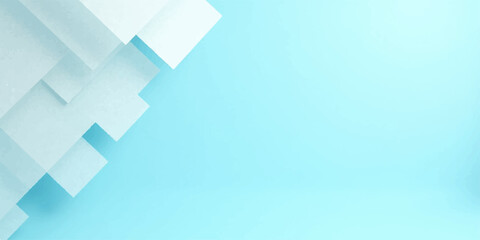 Fototapeta premium Abstract blue geometric wallpaper featuring a 3D vector pattern with light lines on a textured square frame design for a modern business banner illustration